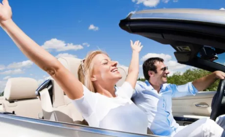 Teens enjoying a summer drive