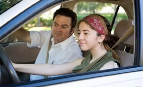 teen learning to drive